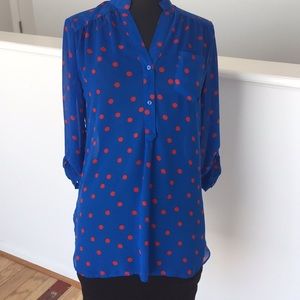 Blue and Red Blouse